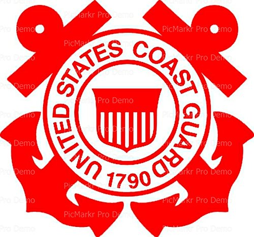 6 Inch Round Cake - Coast Guard Logo - Edible Cake or Cupcake Topper - D20157