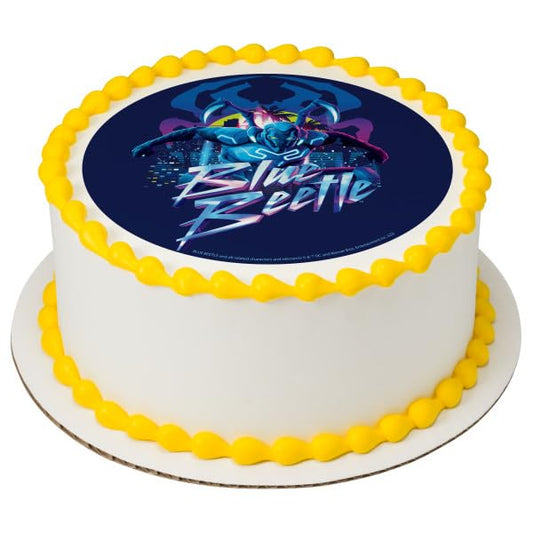 Blue Beetle PhotoCake® Edible Cake Topper Icing Image for 6 inch Round cake or larger