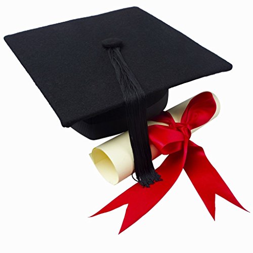 Black Graduation Cap and Diploma Edible Icing Image for 6 inch Round Cake