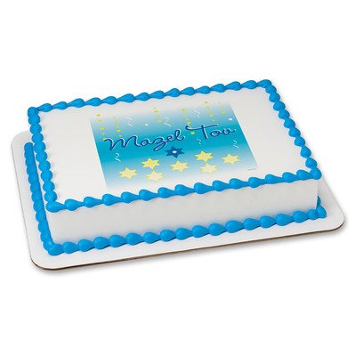 Mazel Tov Stars Edible Icing Image for 8 inch round cake