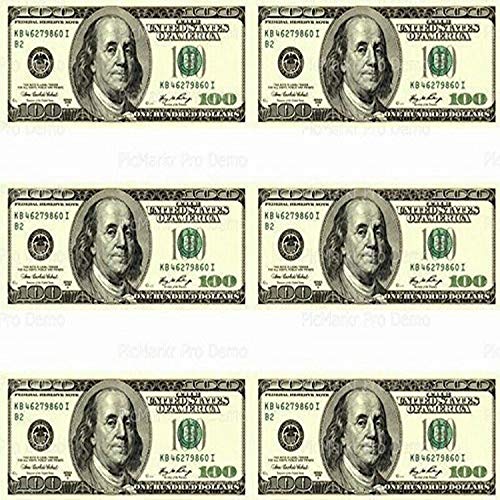 Art of Eric Gunty 100 Dollar Bill - Designer Strips - Edible Cake Side Toppers- Decorate The Sides of Your Cake - D20003