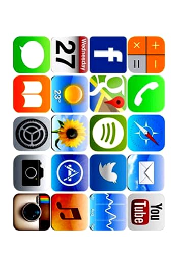 30 x IPhone App Icon Images Themed Edible Cupcake Toppers | Uncut on Wafer Sheet- Qty 30-1.5” each