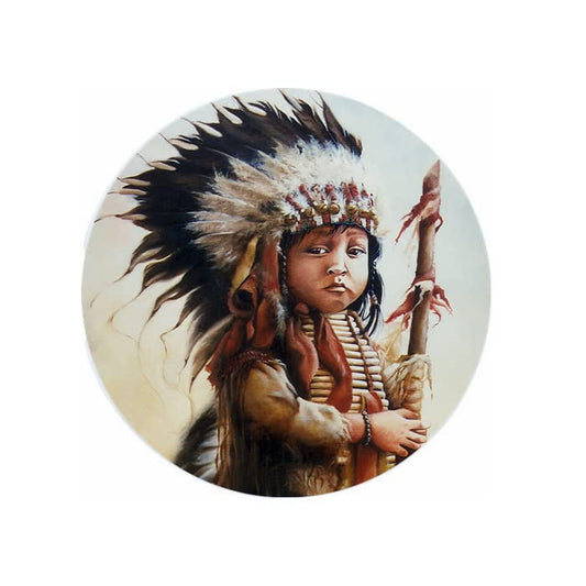 Native American Becoming Brave Ceramic Car Coaster Set 2.56" (2 Pack)