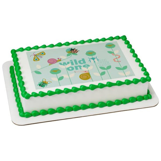 Wild Bugs Baby Shower Edible Cake Topper Icing Image,