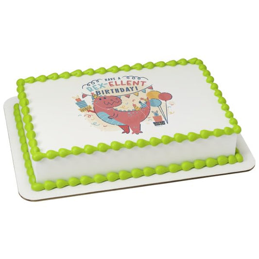 Hav a REX-ellent Birthday PhotoCake® Edible Cake Topper Icing Image,