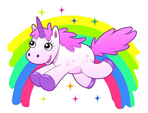 Unicorn and Rainbow Edible Cake Image Topper