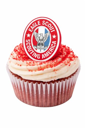 Eagle Scouts Cupcake Rings – Set of 12 | Eagle Scout Emblem Cupcake Toppers | Party Decorations for Pack Meetings & Scouting Events