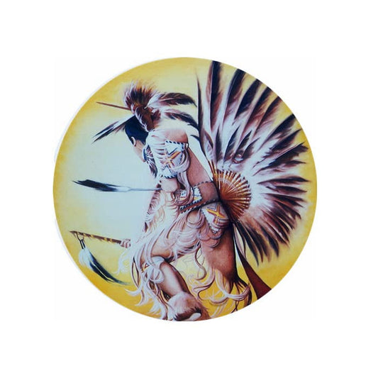 Native American Circle of Light Ceramic Car Coaster Set 2.56" (2 Pack)