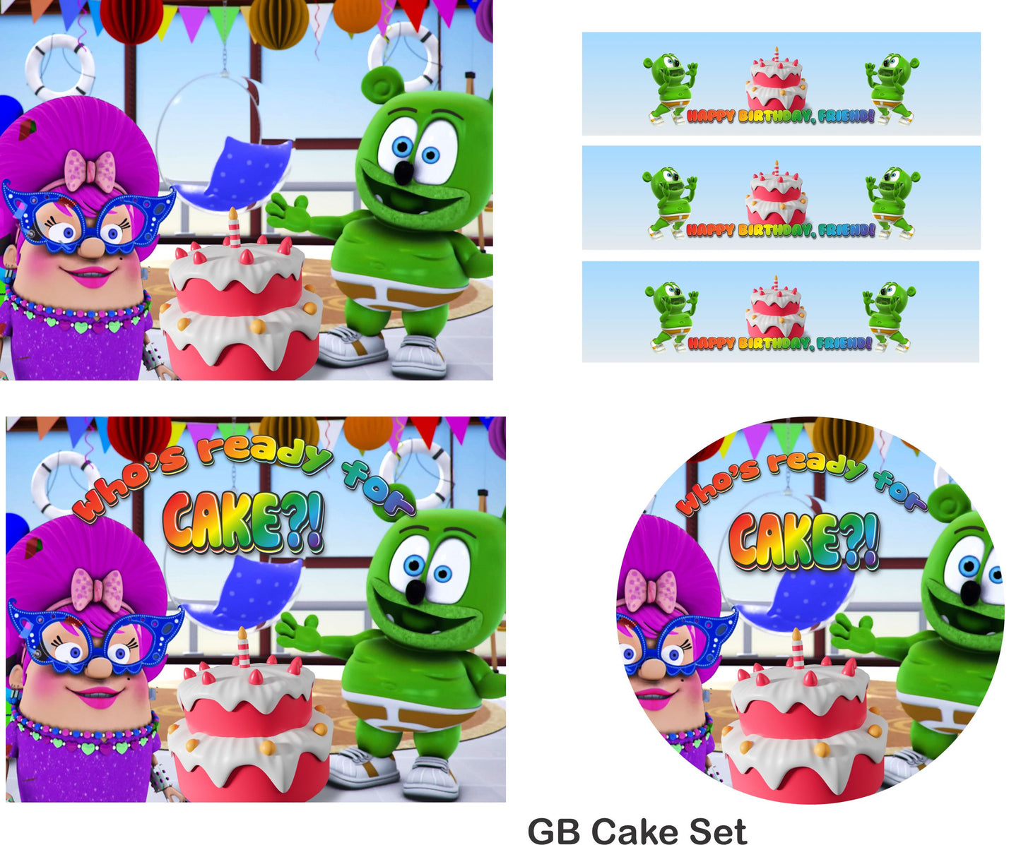 Gummibar and Friends® Cake Edible Cake Topper