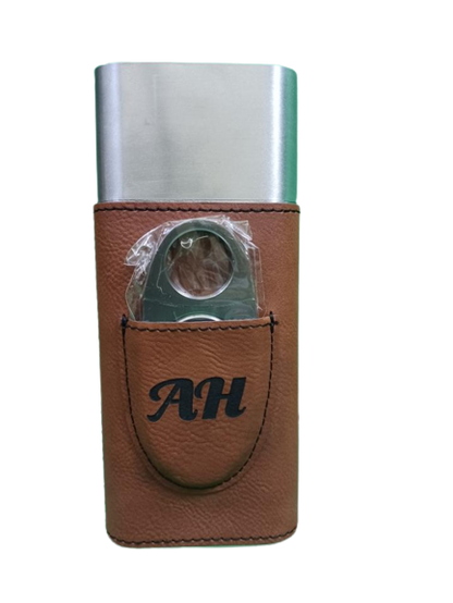 6 oz. Laserable Leatherette Stainless Steel Flask