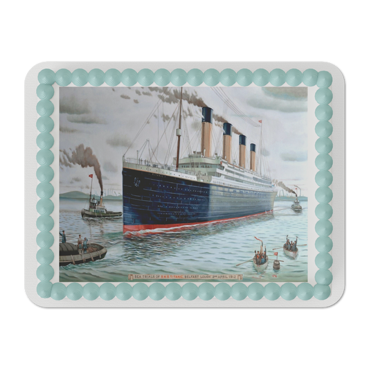 Titanic Launch 1/4 Sheet Edible Cake Topper