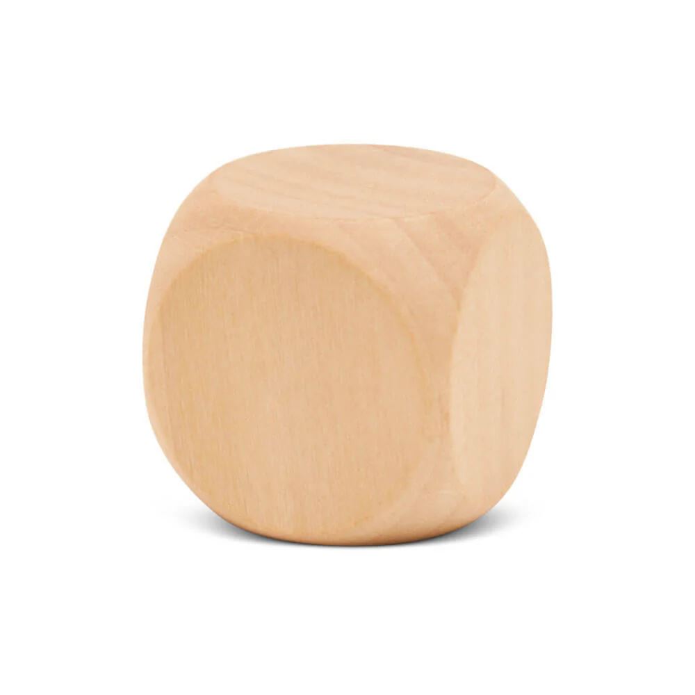 Custom Printed 12MM Wooden Dice – 4 Sides Personalized – Unfinished Natural Wood Craft Dice Blocks for DIY Projects, Games & Classroom Activities. Set of 24